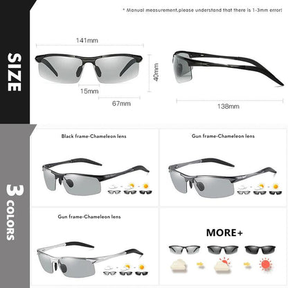 Photochromic And Polarized Glasses With Aluminum Frame - 60 Off Store