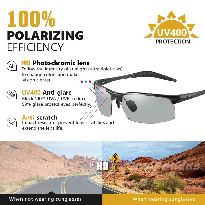 Photochromic And Polarized Glasses With Aluminum Frame - 60 Off Store